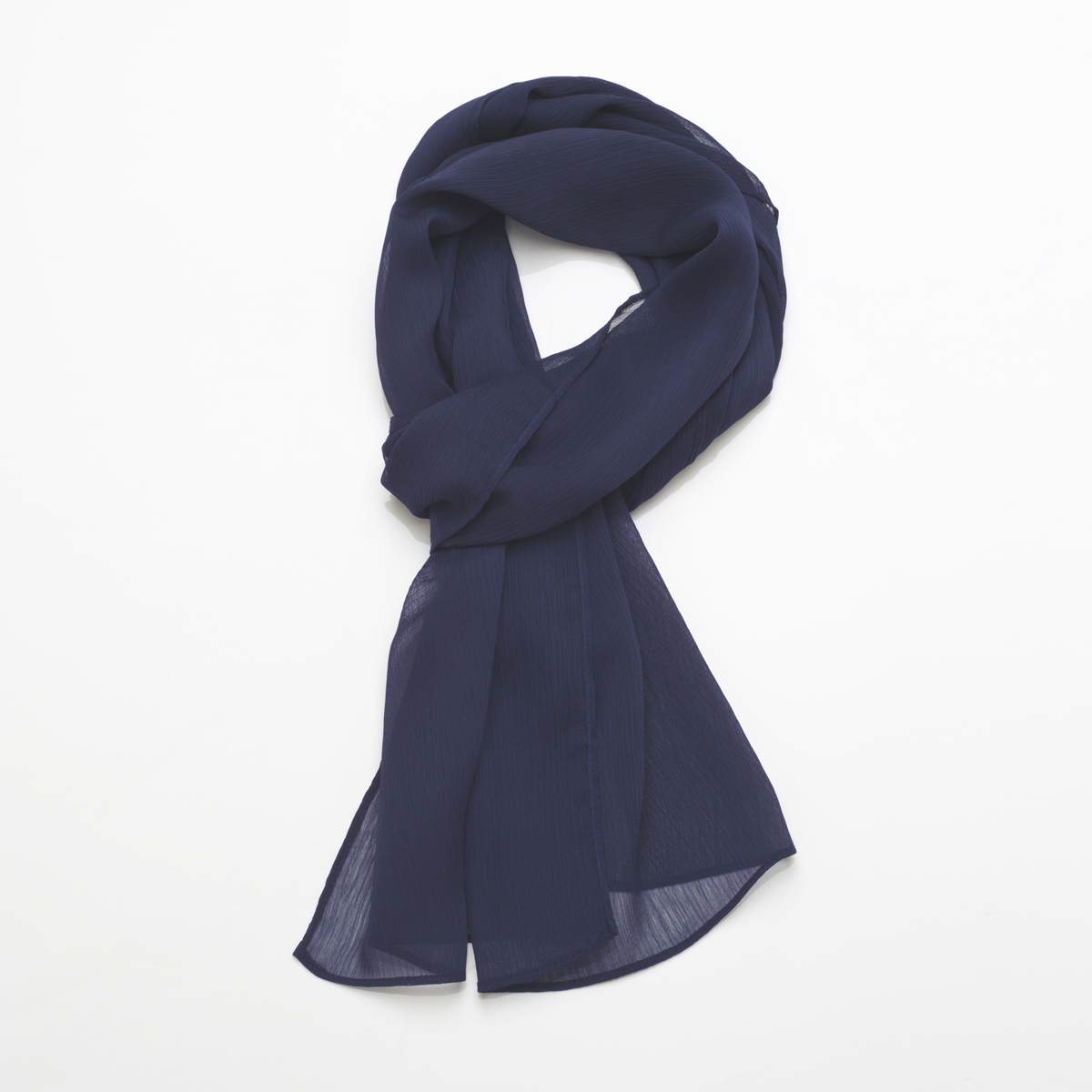Scarf Chiffon Solid Navy R27-0111