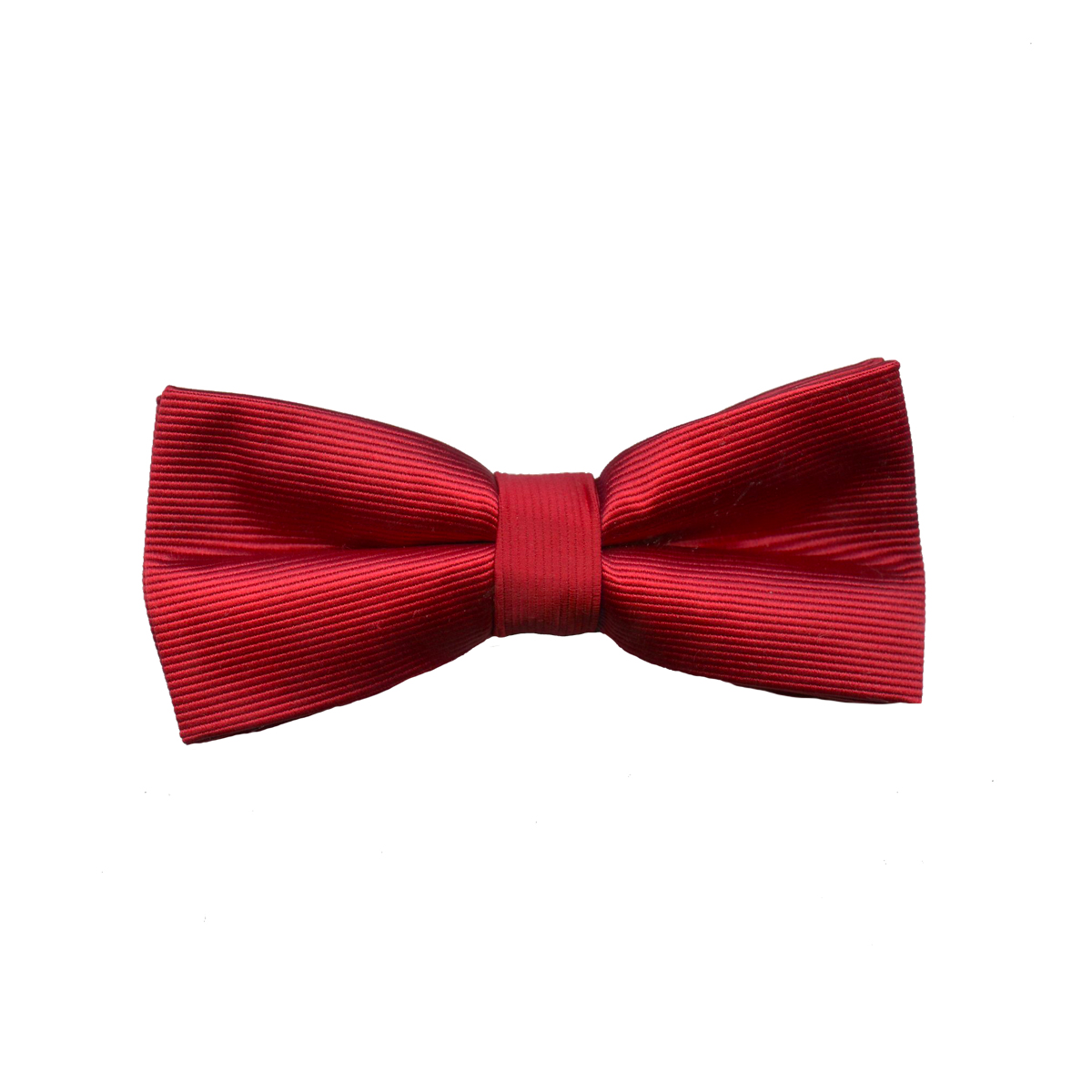 Men's Bowtie Polyester; Solid Rib Weave Red T10-0010