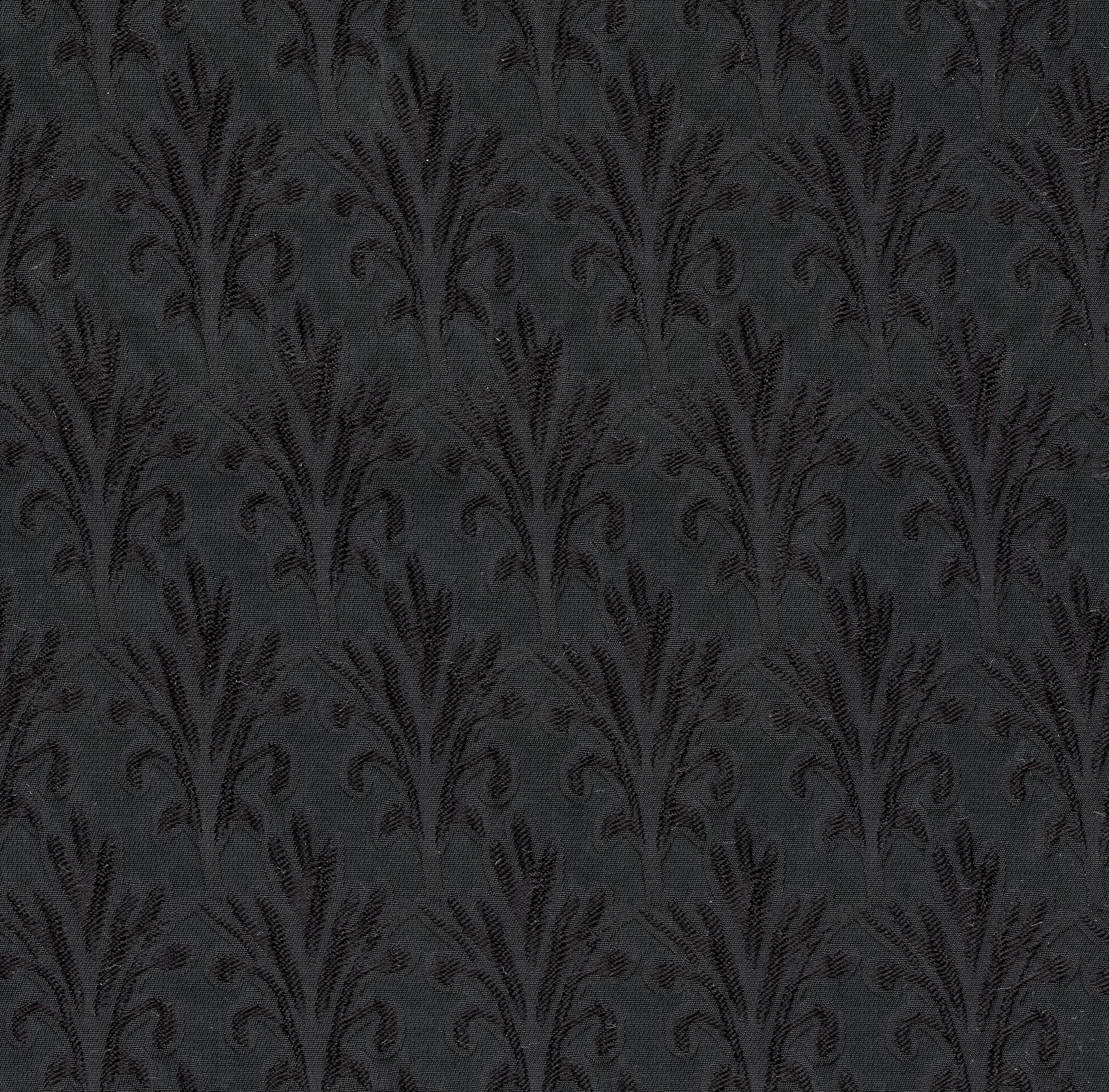Fabric Polyester Jacquard; LTTY002-001 Leaf Black