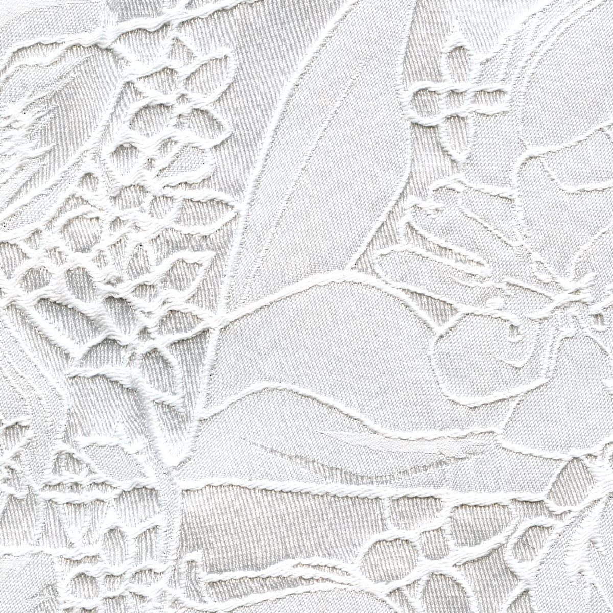 Fabric Polyester Jacquard; BR1991-004 Floral White