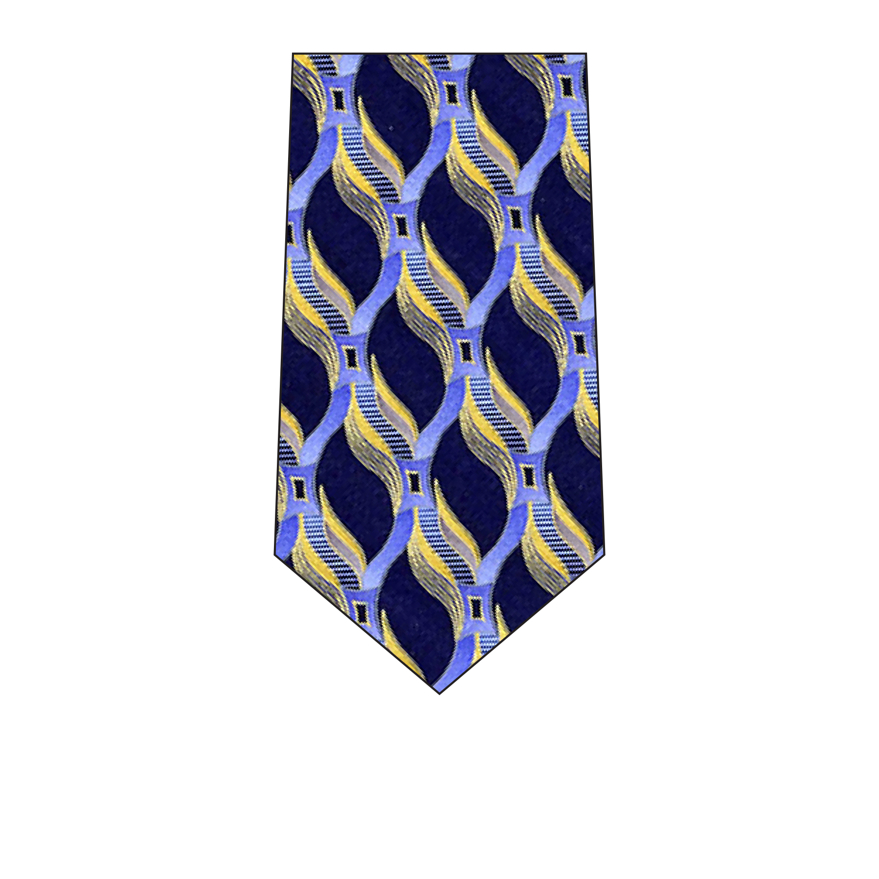Fabric Print Tie Fabric; PF40-0001 Navy - Image 6