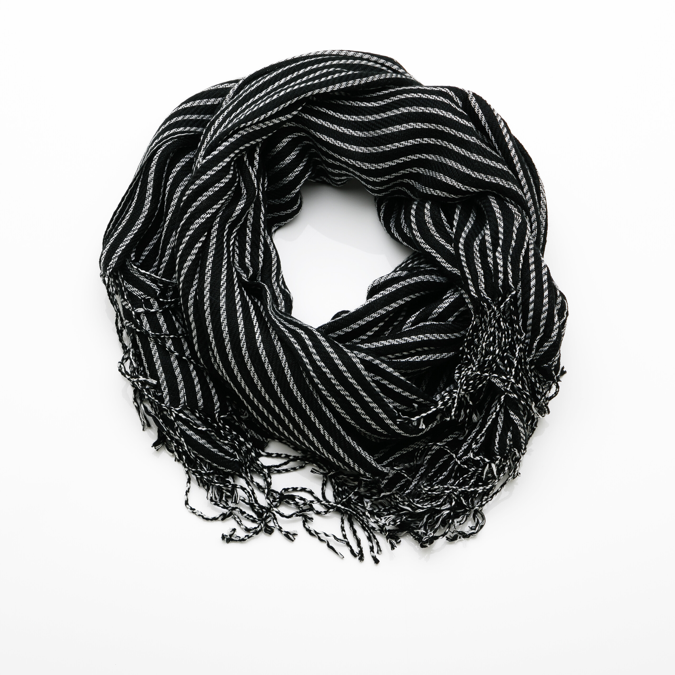 Fashion Scarf Black/white stripe