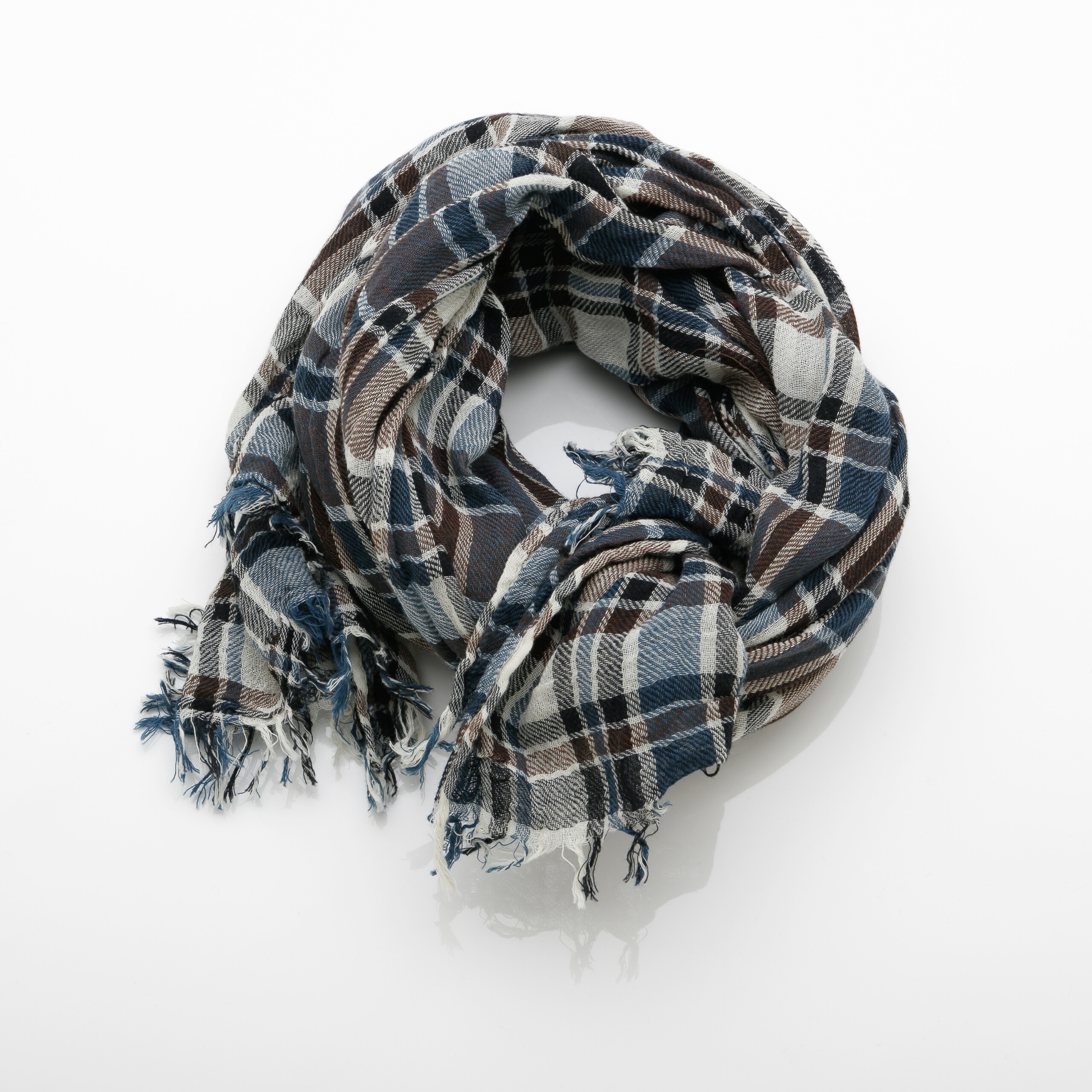 Fashion Scarf Navy/brown plaid