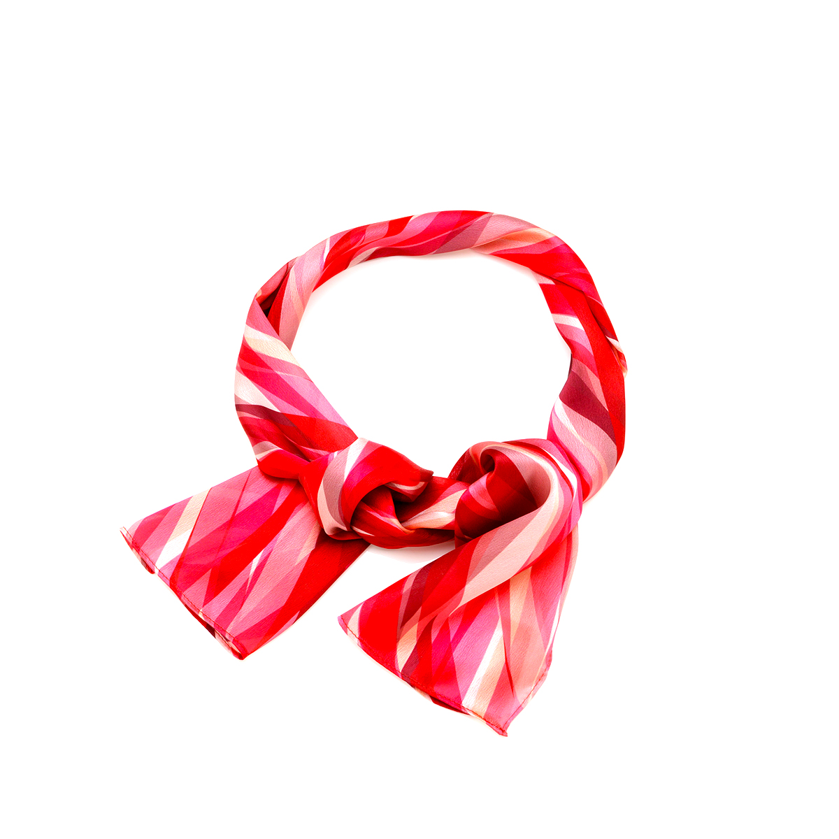 Scarf Satin Crosshatch Red R24-0110