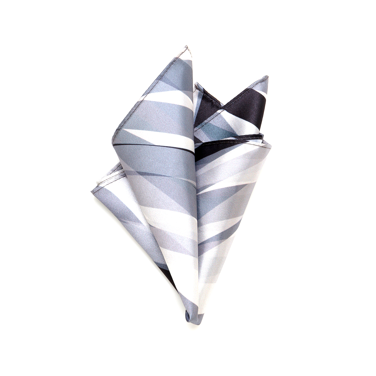 Scarf Satin Crosshatch Grey R24-0111 - Image 2