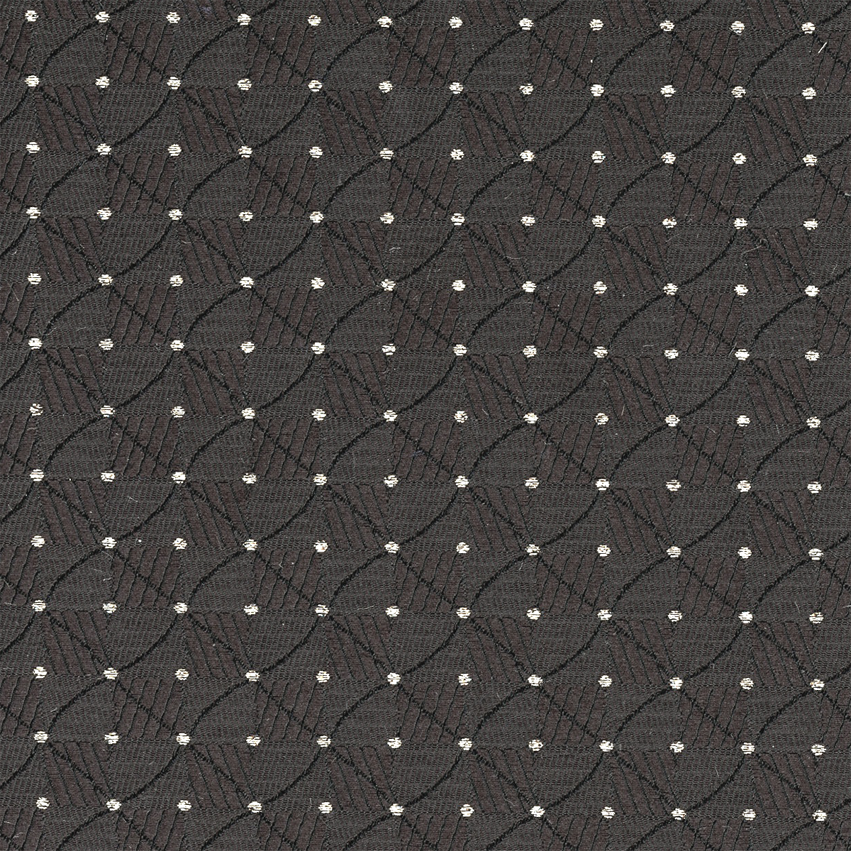 Fabric Polyester Jacquard; RT7204E-002 Geo Dot Black/Gold