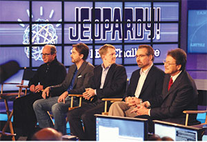 A practice Jeopardy! session for the showdown between Ken Jennings, Brad Butler and Watson.