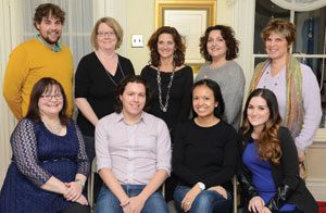 The new Chappaqua-Millwood Chamber of Commerce members. Back row, left to right: Jeff Rocco, Dawn Greenberg (Executive Director), Dawn Dankner-Rosen (President), Carolyn Vento, Bernadette Bloom Front row, left to right: Dominique Simons, Collin Slattery, Lauren Levin, Nicole Hair. Photo by Carolyn Simpson, Doublevision Photographers