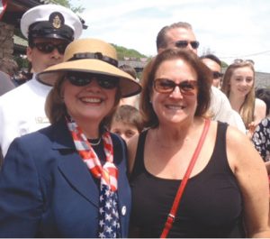 Memorial Day 2014: Former Secretary of State and now candidate for President of the United States Hillary Clinton with Chappaqua resident Ellen Byck