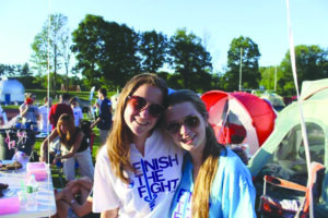 Planning Committee members Gillian Hand (L) and Vivian Kaiser at the 2014 Relay