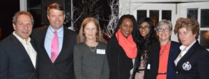 BGCNW Youth of the Year Reception at Crabtree’s Kittle House (left to right): Joel Seligman, President & CEO, Northern Westchester Hospital; R. Todd Rockefeller, President, Board of Directors; Betty Lou Ostrye, Pre-School Director; Athenia Lee, Teen Center Director; Nethmi DeSilva, 2015 Youth of the Year; Barbara Cutri, Director of Operations; Muffin Dowdle, Board of Directors member.