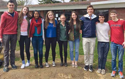 Turning Point Tutors, left to right: Alex Kogan, Sami Burack, Divya Gopinath, Mel Benson, Jen Semler, Izzie Gutenplan, Calder Fontaine, Michael Doppelt, Jake Horwitz