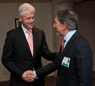 President and neighbor Bill Clinton with Andrew Brozman