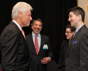 Nick Brozman found a moment to chat with President Bill Clinton, too.