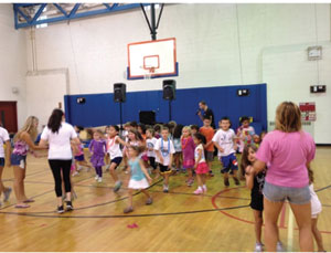 Dancing and fun in the Coman Hill gym