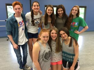 Back row, left to right: Jackson Gautreau, Hannah Cohen, Grace Darlington, Izzy Thomases, and Violet Gautreau Front Row, left to right: Julie Dalrymple, Livy Bergstein, and Abby Glassman