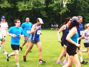 Daniel Laitman of Team Daniel (on left) runs regularly as part of his mental health regimen after being diagnosed with schizophrenia.