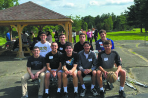New Castle teens at the Goldsmith Center for Adolescent Treatment in Hawthorne where a a sports pavilion, picnic tables, and benches were dedicated, built with $25,000 the boys raised. Photo Courtesy of UJA-Federation of New York
