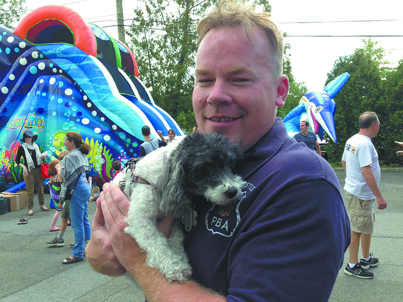 Maggie Mae with Sgt. Kieran Murray on Community Day / Photo by Ronni Diamondstein ©