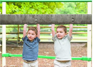 The author’s twin boys “hanging out” at the playground.