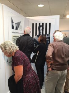 Visitors to the Jan Karski exhibit at the Iona College Art Center