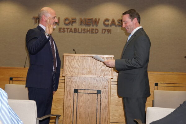 County Executive Rob Astorino swearing in Robert Greenstein for a second term.