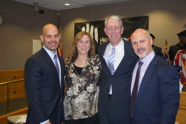 Sworn in to serve (l-r): Jeremy Saland, Hala Makowska, Douglas Kraus, and Robert Greenstein