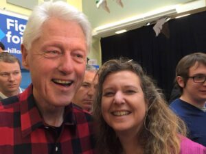 A moment with President Clinton in Tilton, NH