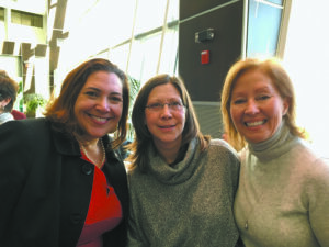(L-R) Catherine Borgia, Westchester county legislator, Joyce Stansell-Wong of Chappaqua, and Ann Styles Brochstein at Hillary Breakfast