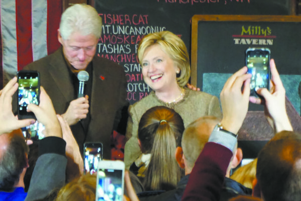 The Clintons campaigning this winter in Hampton, New Hampshire.