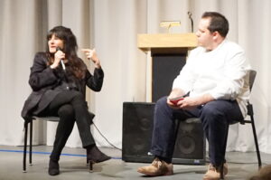 Following Reichl’s talk at the North Castle Public Library, an animated audience question and answer period was moderated by Chef Eric Gabrynowicz of Restaurant North