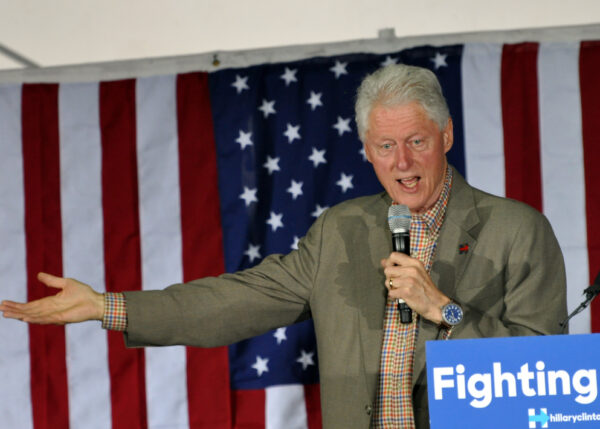 Bill Clinton speaking in Chula Vista, CA   Photo by Fran Goldstein