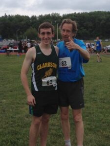 Our winner from last year, Lucas Patrizio of Port Chester with Bill Rodgers.