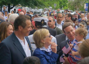 The Governor and Hillary Clinton take a moment to admire Assemblyman David Buchwald's 14-month old daughter.
