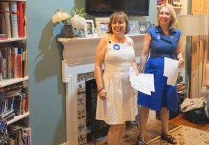At the DNC: Co-founders of Executive Women for Hillary: Carol Evans (left) and Jennifer Allyn