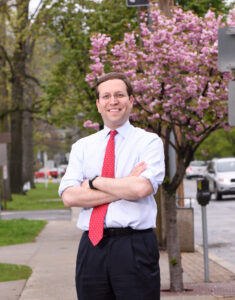 Assemblyman David Buckwald outside his office in Mt. Kisco, New York Photo by Todd Shapera