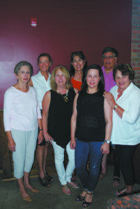 (L to R) Art Show Artist Liaison Judy Moniz; Executive Director Anne Curran; co-chairs Debbie Heidecorn, Marian Hamilton, Stacy Wilder, and David Africk; and co-chair advisor Susan Geffen.
