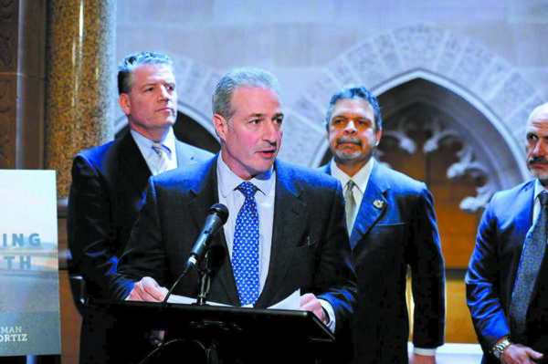 Ben Lieberman speaking at the introduction of Evan’s Law at the State Capitol in Albany. Behind him (left to right) are bi-partisan Bill Sponsors Senator Terrence Murphy (R-Westchester) and Assistant Assembly Speaker Felix Ortiz (D-Brooklyn) along with New Castle Town Supervisor Rob Greenstein.