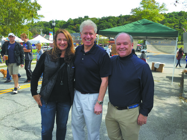 (L-R): Town Council member Lisa Katz, County Legislator Michael Kaplowitz and Jerry Curran, co-chair of the New Castle Democratic Committee