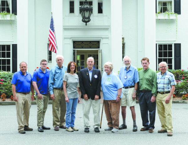 Rotary Club of Chappaqua members (left to right): Sandy Bueti, Ben Harrison, past president Don Roane, Eileen Gallagher, president Dave Shields, guest Joan Corwin, Manton Martin, Ed Melvin, and Peter Davidson Photo by Carolyn Simpson/Doublevision Photographers
