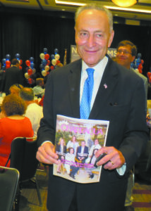 New York Senator Chuck Schumer being most gracious at the Democratic National Convention