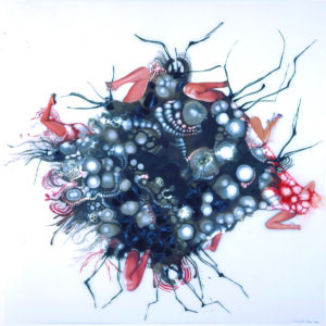 Kenyan Wangechi Mutu’s untitled work, on display at the Bruce Museum in Greenwich. Photo Courtesy of the Bruce Museum