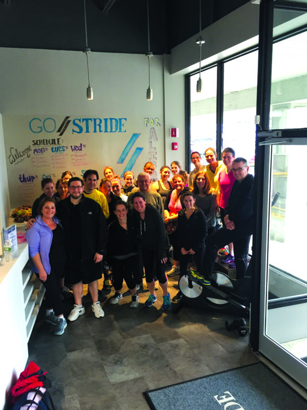Erin Posner (center), Westorchard Elementary Principal Jim Skoog (far right) with Go Stride participants.