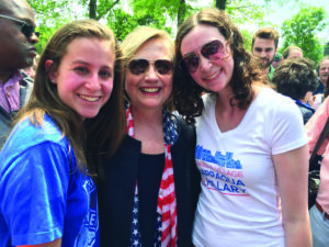 Hillary with Lindsay (right) and Gillan Hand