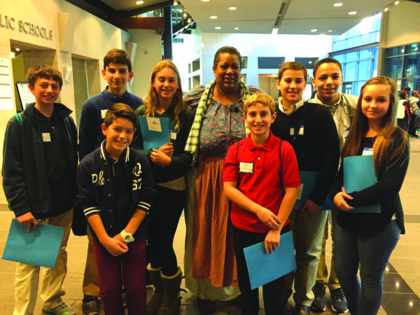 Students from the Paideia School 15 in Yonkers with Sheila Arnold PHOTO COURTESY OF DANIELLE MCCAFFREY