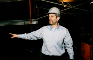 Stephen Apkon at the Burns construction site