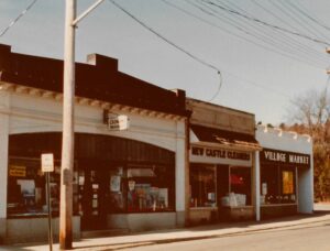 New Castle Cleaners (opened mid-1940s) and Chappaqua Village Market view of south side of Allan Place (circa 1980's)