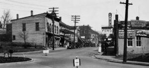 The Liberty Food Store on Bedford Road, now the site of Foley's. Photos above and one from bottom of left page are from different years.